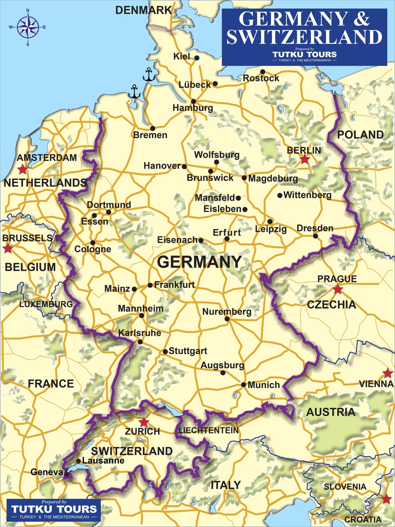 Germany & Switzerland map preview